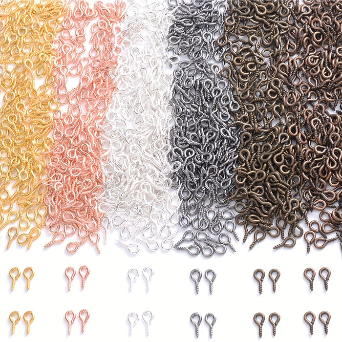 200PCS Mini Threaded Goat Eye Beads for DIY Jewelry