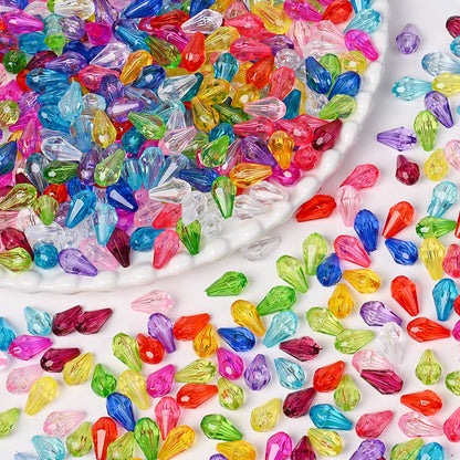 Faceted Waterdrop Acrylic Beads