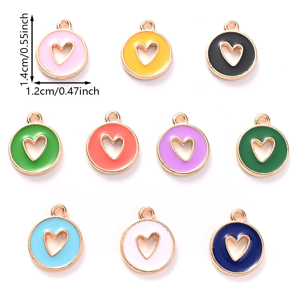 Valentine's Day Round Openwork Heart Alloy Charms