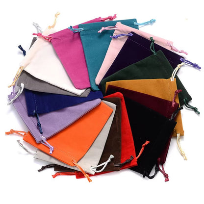 60-Piece Random Color 7x9 cm Velvet Drawstring Pouches