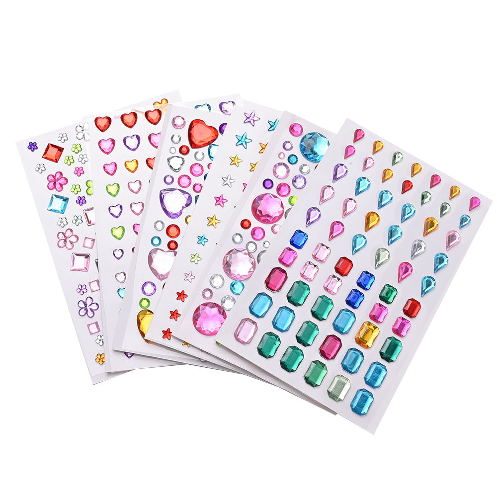 Acrylic Rhinestone Rainbow Self-Adhesive Stickers