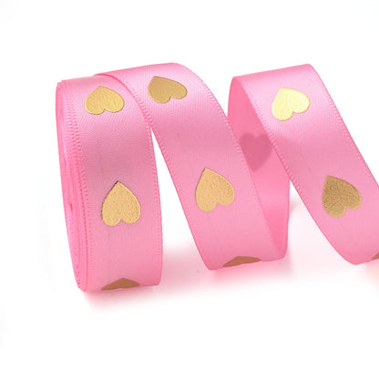 1 Roll 5 Yards Peach Heart Hot Stamping Ribbon