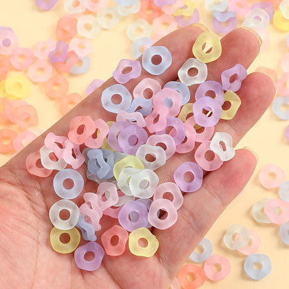 50-Piece 12 mm Frosted Acrylic Wavy Flower Chain Links