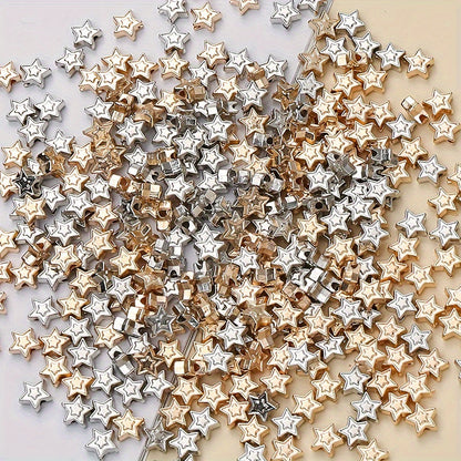 100PCS 6×7mm Star-Shaped Plastic Bead Set