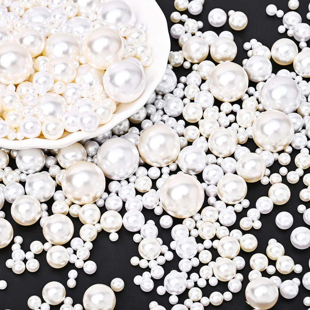3300pcs 4-20mm Mix Size Aritificial Pearl Beads Bulk (no Hole) Acrylic