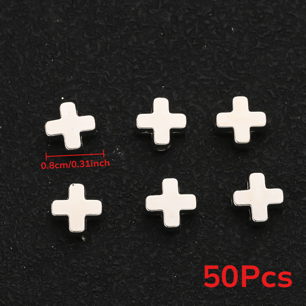 Gold & Silver CCB Cross Spacer Beads