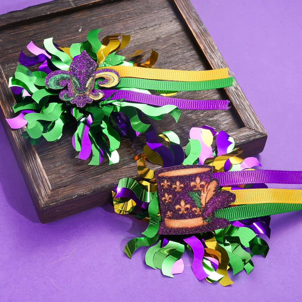 Mardi Gras Carnival Hair Clips
