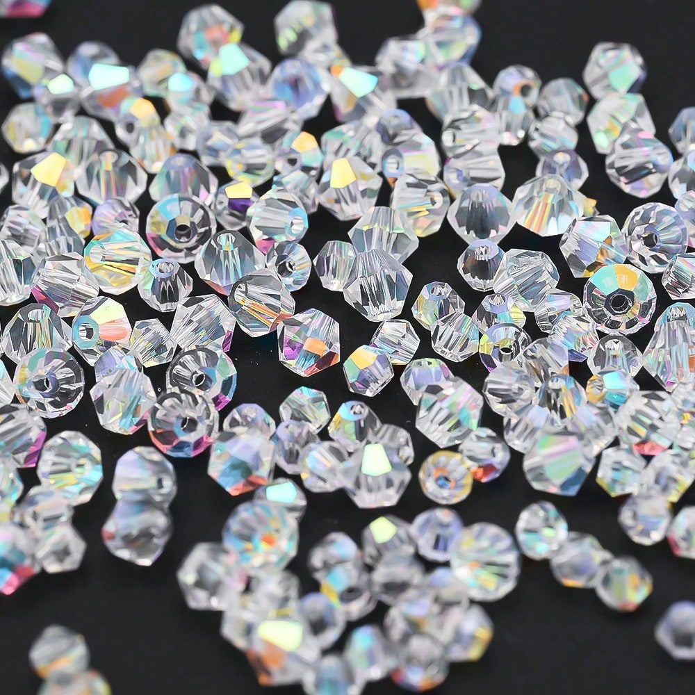 3/4 mm AB Glass Rhombus Beads
