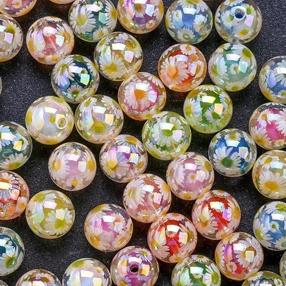 Daisy Round Acrylic Beads