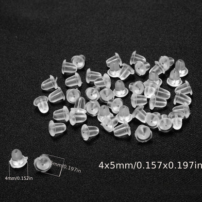 100PCS Soft Silicone Earring Back Set