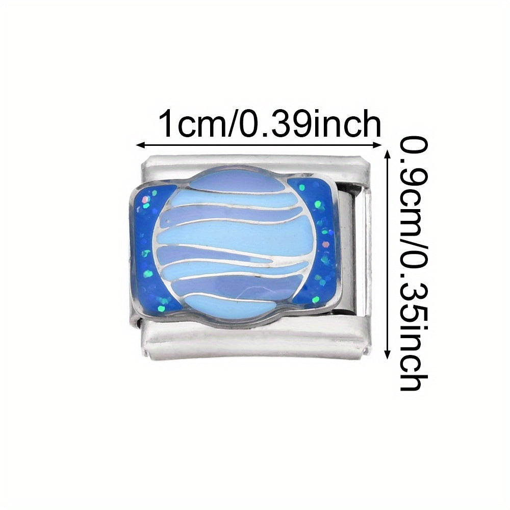 Space-Themed Stainless Steel Bead