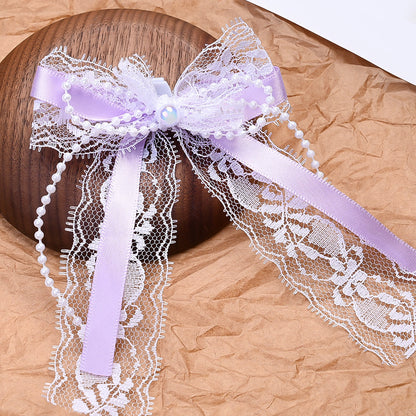 Lace Bow Pearl Butterfly Shoe Clips