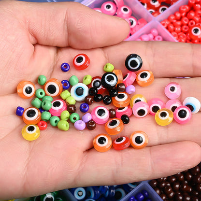 1 Box 24-Grid Evil Eye DIY Jewelry Making Bead Kit