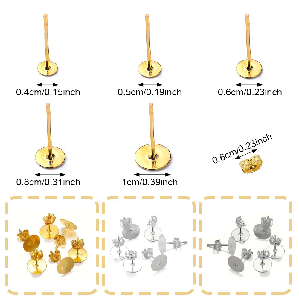 48-Piece Gold & Silver Earring Stud & Back Set