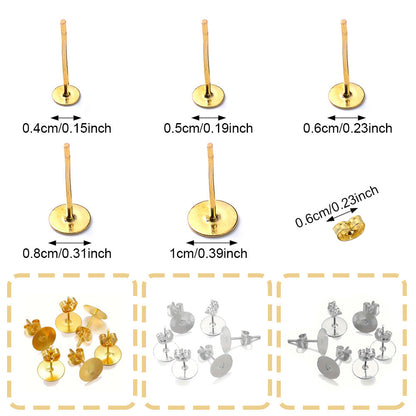 48-Piece Gold & Silver Earring Stud & Back Set