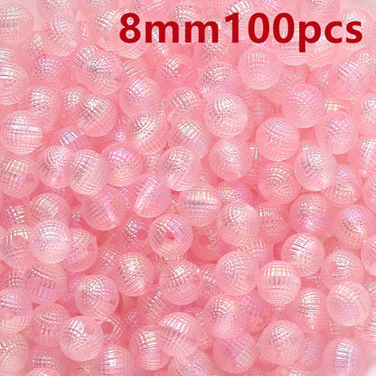 50-100pcs 8/10mm Acrylic Spacer Beads Loose Macarone Jewelry Beads