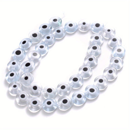 Flat Evil Eye Glass Beads