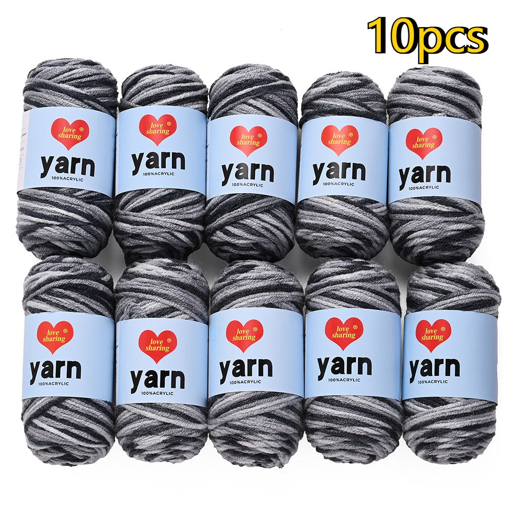 10PCS 10×4cm Rainbow Gradient Polyester Knitting Yarn