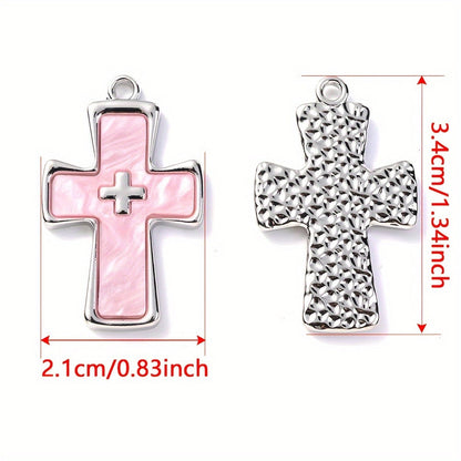2/6PCS Antique Multicolor Rhinestone Cross Pendant Set