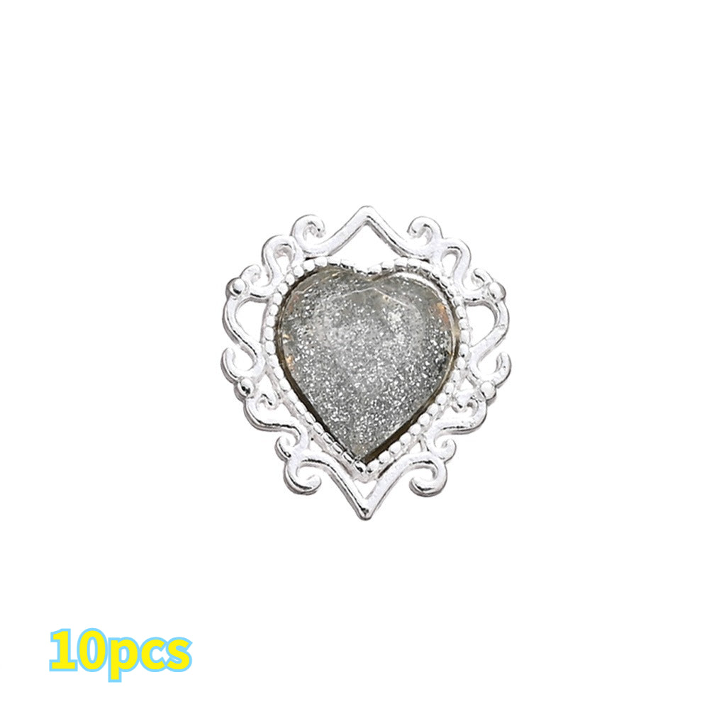 10PCS Sparkling Rhinestone Zinc Alloy Pendant Set