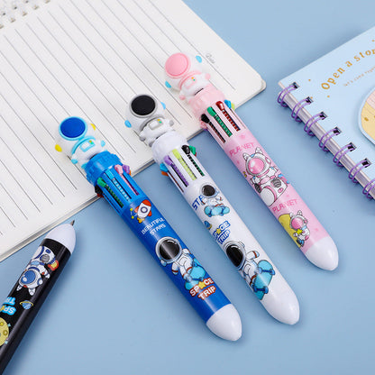 10-Piece 10-in-1 Colorful Astronaut Ballpoint Pens