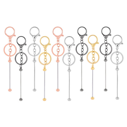 4-Piece Random Mixed Metal Beaded Keychains