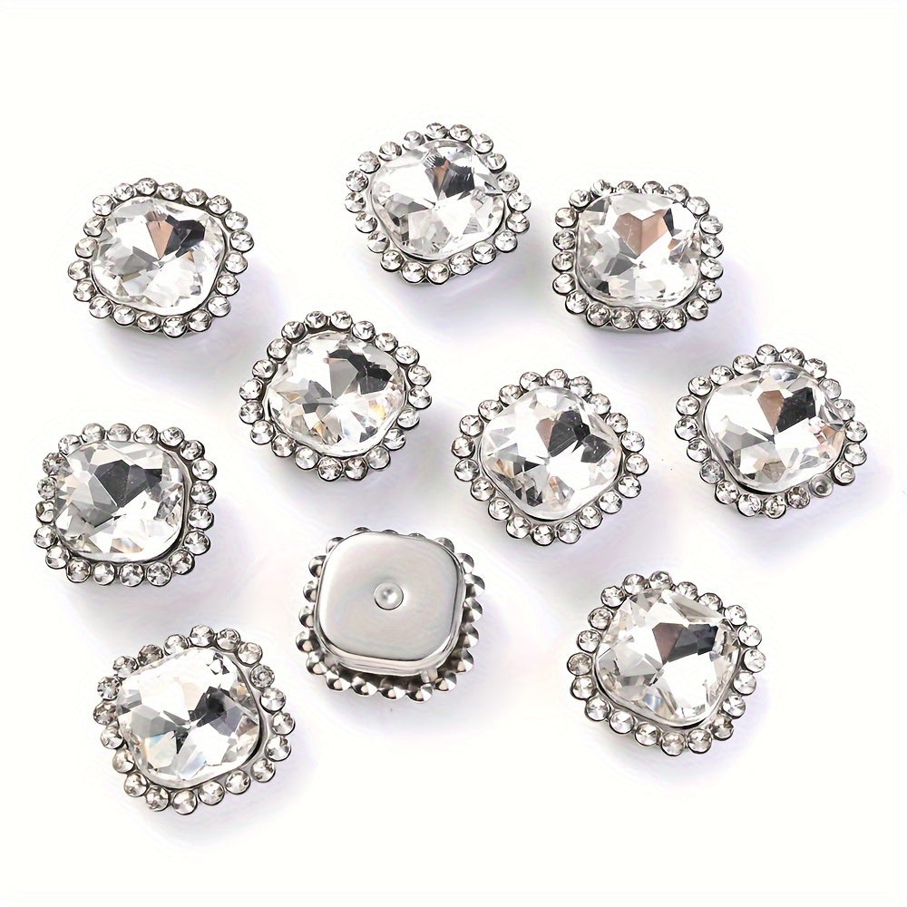 10PCS 14mm Sunflower Rhinestone & Pearl Flower Pendant Set