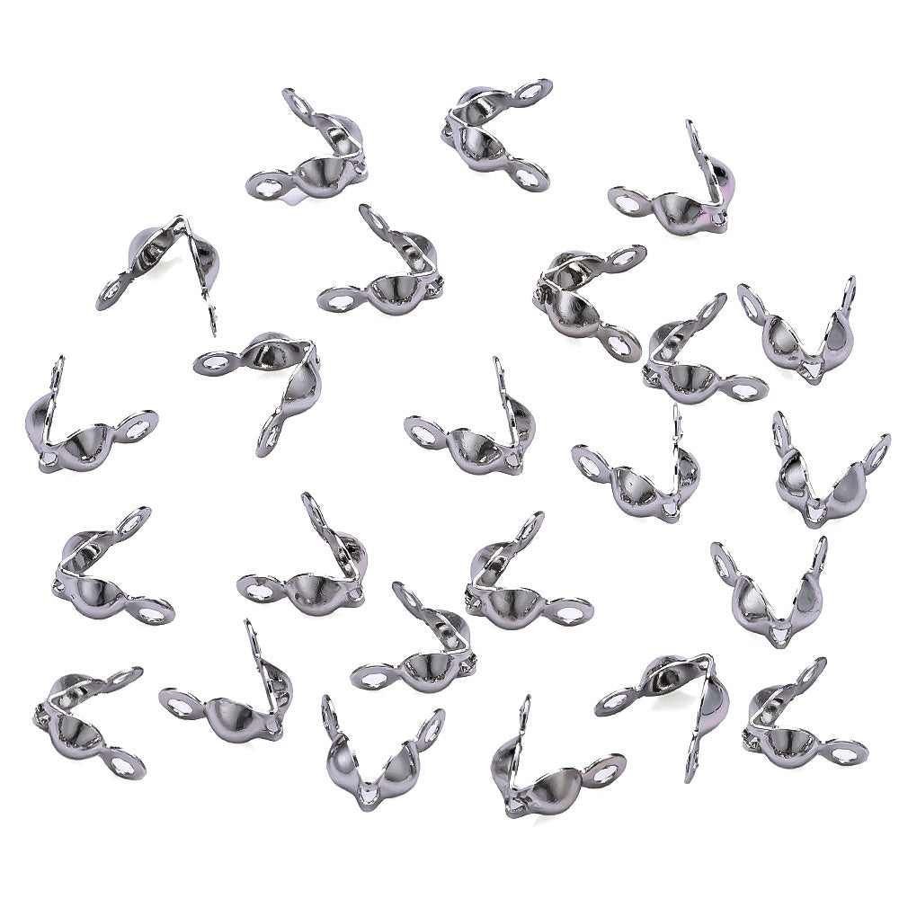 50PCS 3×6mm Gold Bead Cap End Crimp Cover Set