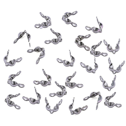 50PCS 3×6mm Gold Bead Cap End Crimp Cover Set