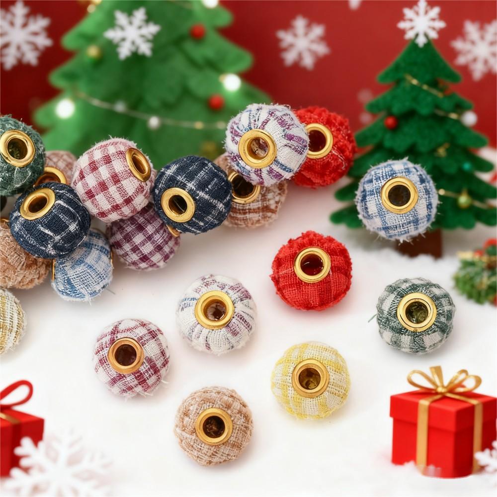 13x15 mm Plaid Large-Hole Beads