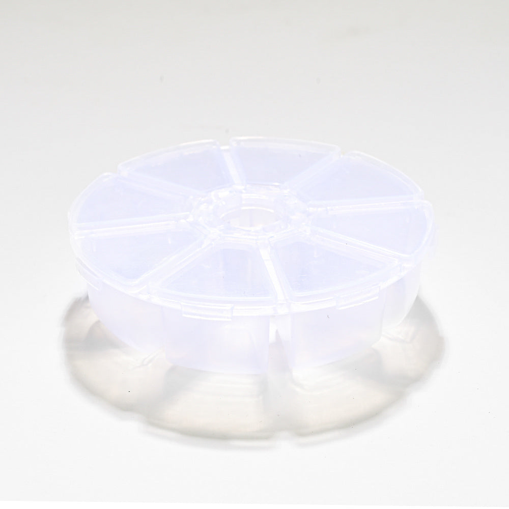 8-Grid Round Transparent Jewelry Storage Box