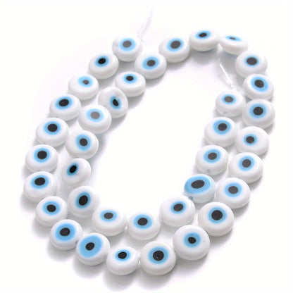 Flat Evil Eye Glass Beads