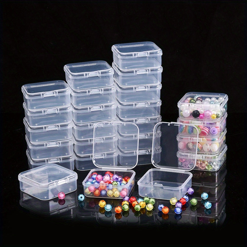 64-Grid Clear Plastic Storage Box with Adjustable Dividers