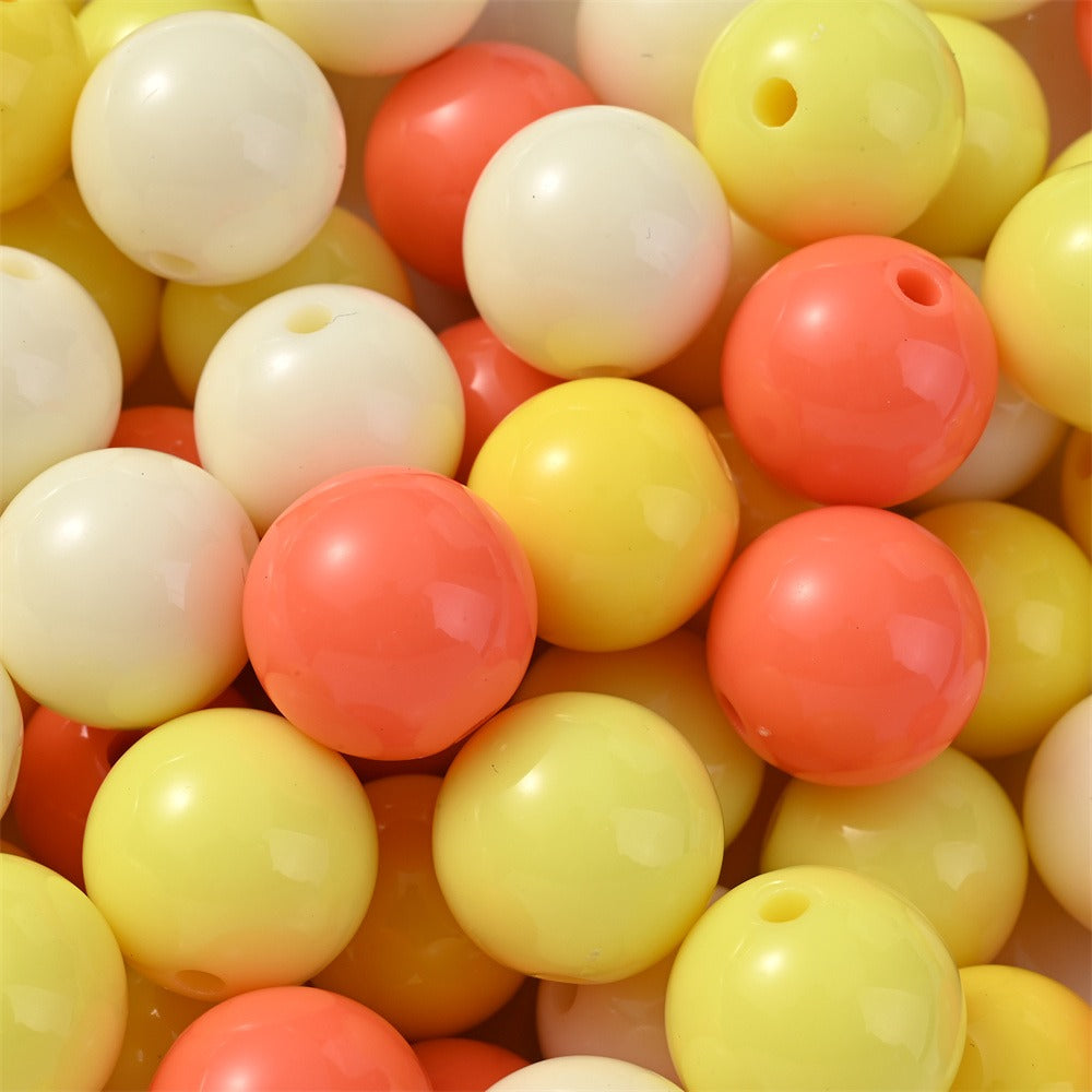 50pcs 16mm Vibrant Acrylic Round Spacer Beads