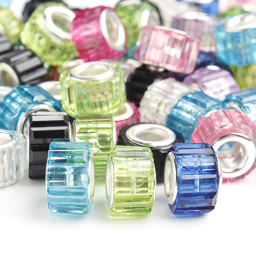 30-Piece 7x11 mm Tire-Shaped Large-Hole Acrylic Beads