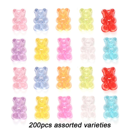 Assorted Bear Acrylic Jewelry Beads