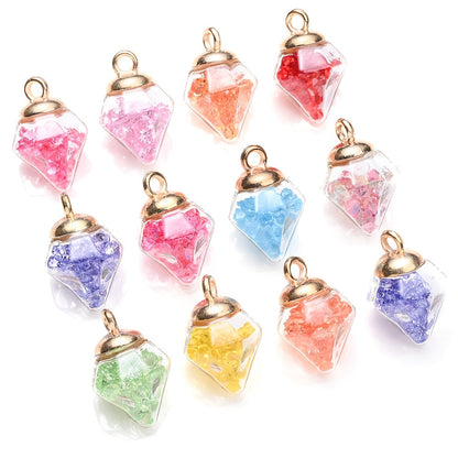 10PCS 16×22mm Minimalist Teardrop Glass Pendant Set
