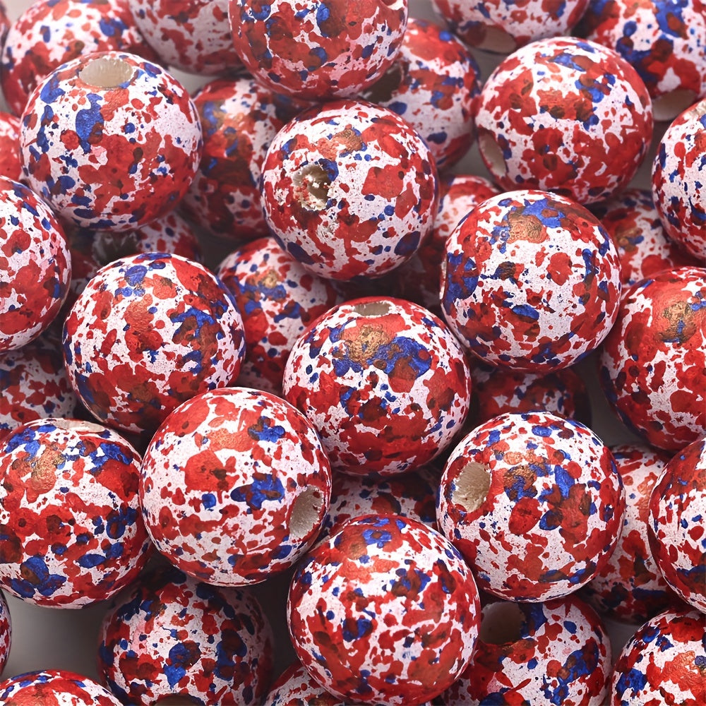10PCS 16mm Multicolor Round Wooden Bead Set