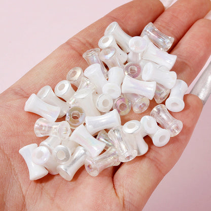 200PCS Mini Bamboo Joint Acrylic Imitation Pearl Spacer Beads