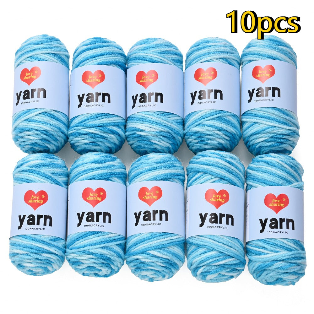 10PCS 10×4cm Rainbow Gradient Polyester Knitting Yarn