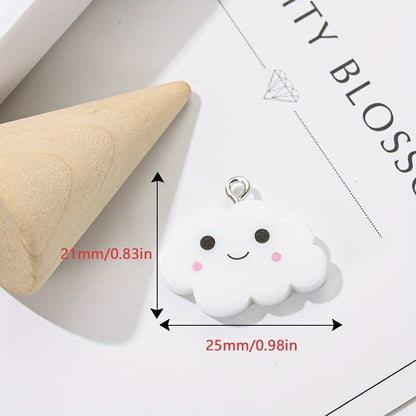 10PCS White Cloud Resin Pendant Set