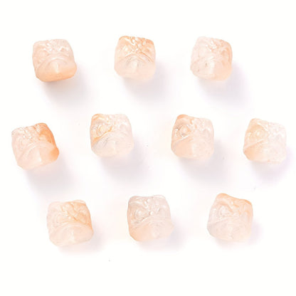 Frosted Lion Head Acrylic Beads