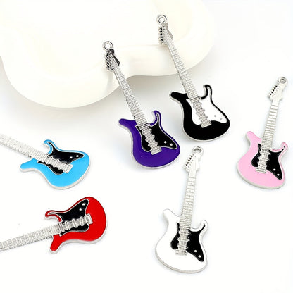 2PCS 7.4×2.6cm Antique Guitar Alloy Pendant Set