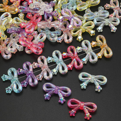 Transparent Star Bow Acrylic Beads