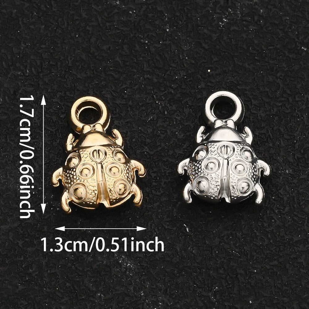 50-Piece Random CCB Plastic Beetle Pendant Charms
