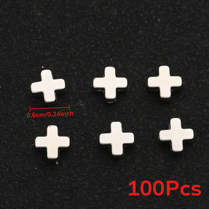 Gold & Silver CCB Cross Spacer Beads