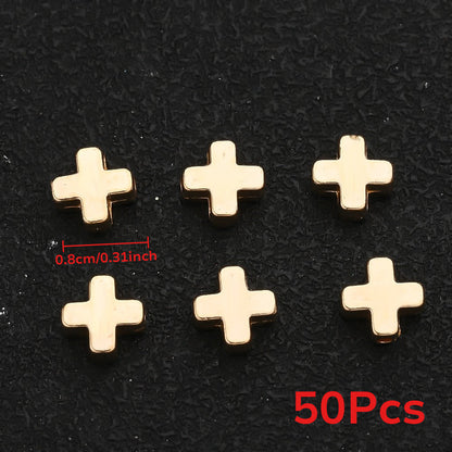 Gold & Silver CCB Cross Spacer Beads