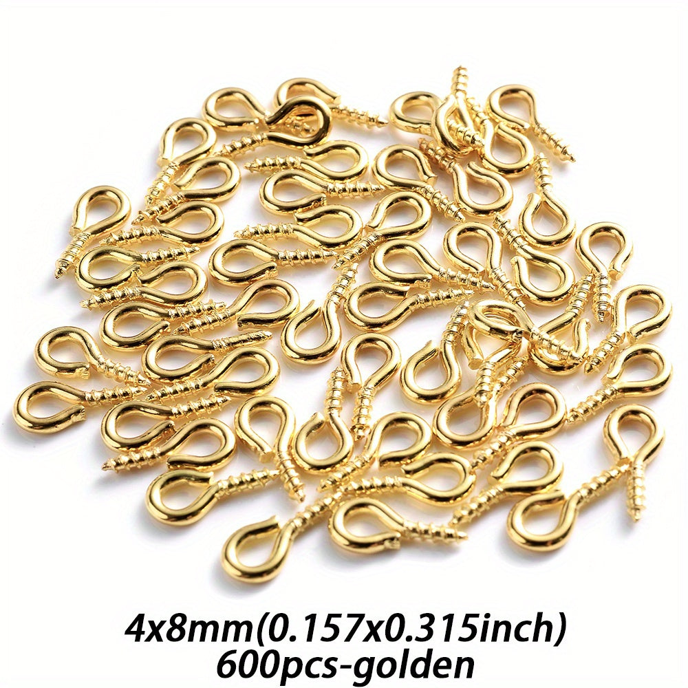 600-Piece Multicolor Screw Eye Pins