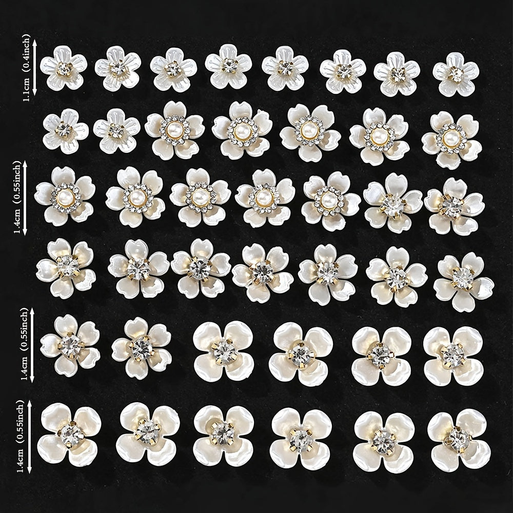 Petal Rhinestone Flower Flatback Beads