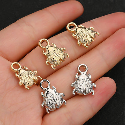 50-Piece Random CCB Plastic Beetle Pendant Charms